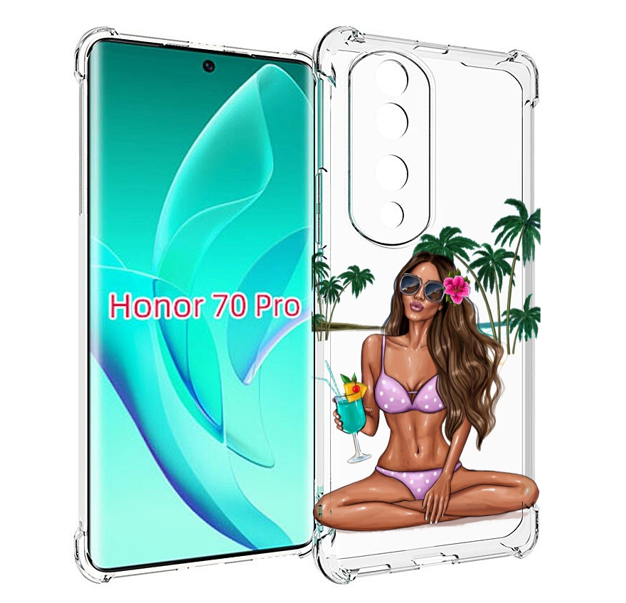

Чехол MyPads Гавайская-девушка женский для Honor 70 Pro / 70 Pro Plus, Прозрачный, Tocco
