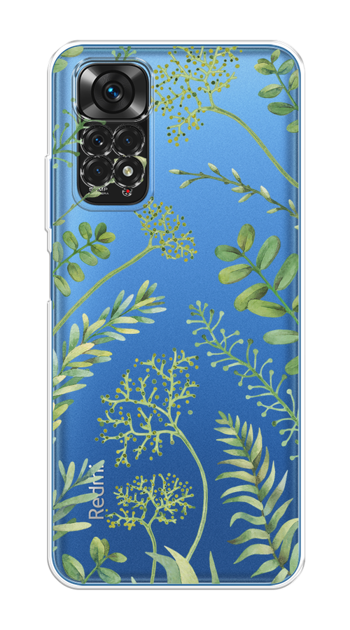 

Чехол на Xiaomi Redmi Note 11 4G Global "Green Leaves", Зеленый;прозрачный, 312850-1