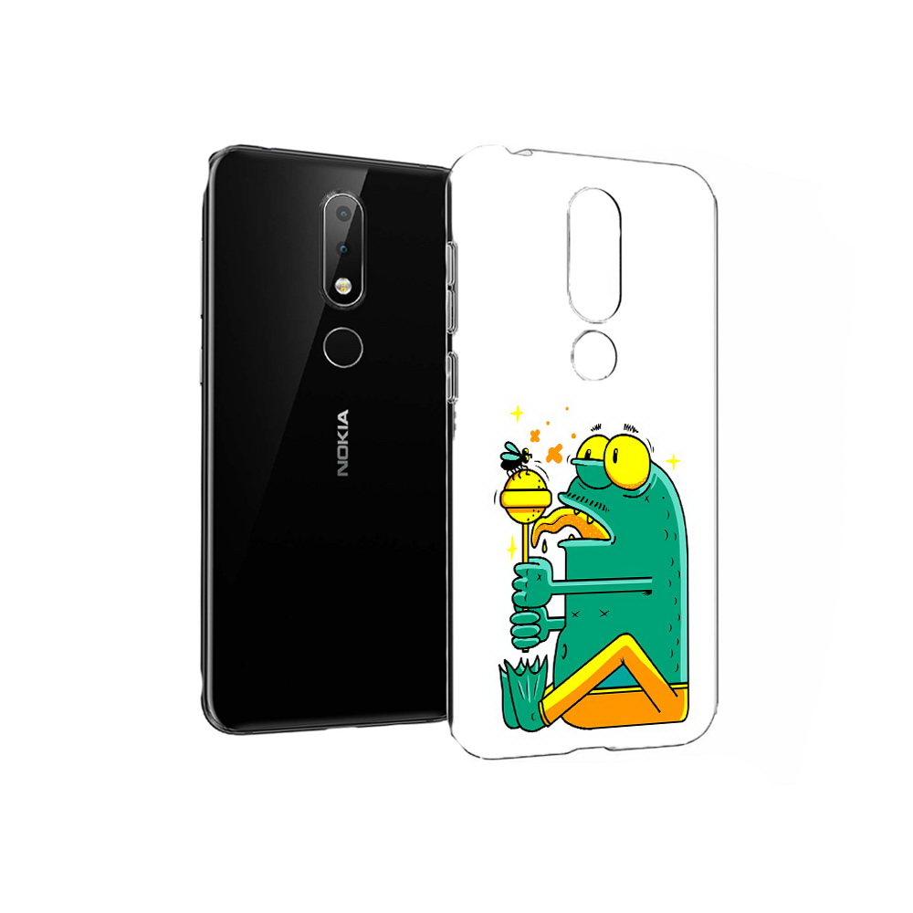

Чехол MyPads Tocco для Nokia X6 Зеленая лягушка с чупа чупсом (PT115295.99.85), Прозрачный, Tocco