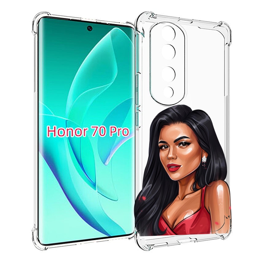 

Чехол MyPads Брюнетка-в-красном-платье для Honor 70 Pro / 70 Pro Plus, Прозрачный, Tocco