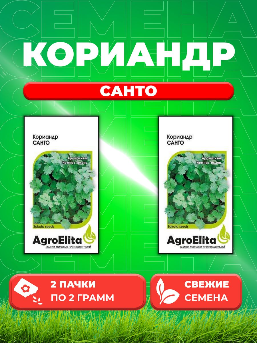 Семена Кориандр Санто, 2,0г, AgroElita, Sakata2уп