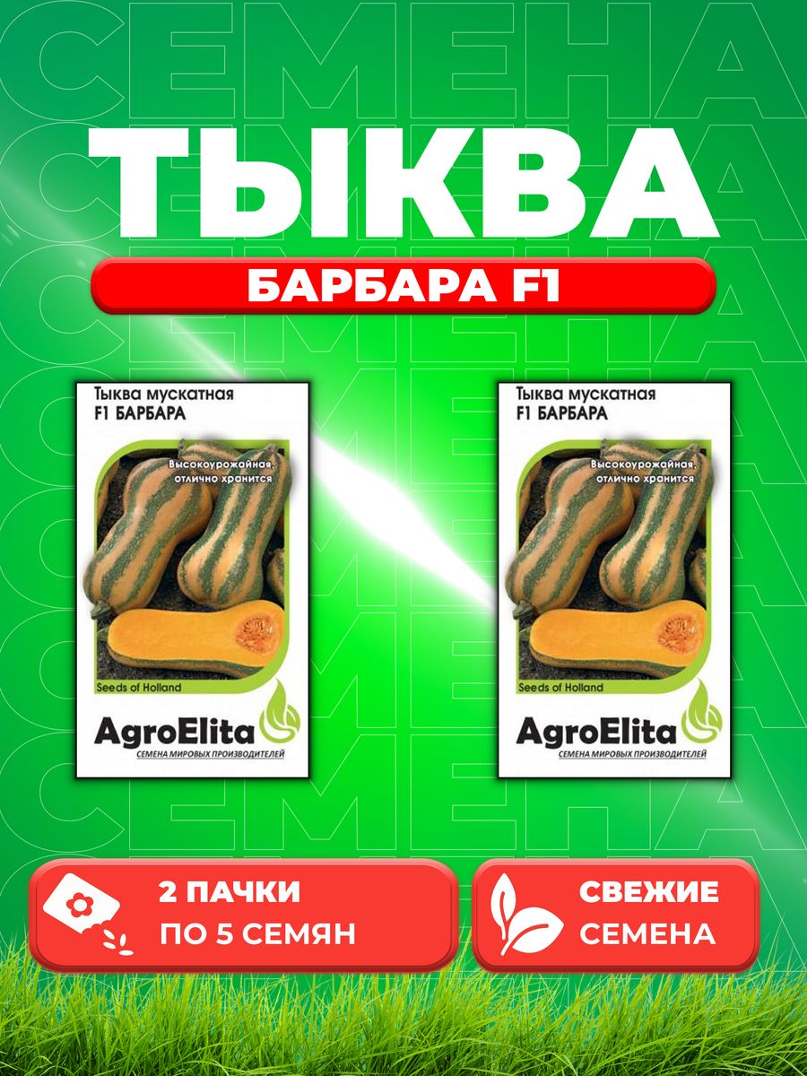 

Семена Тыква мускатная Барбара F1, 5шт, AgroElita, Sakata2уп