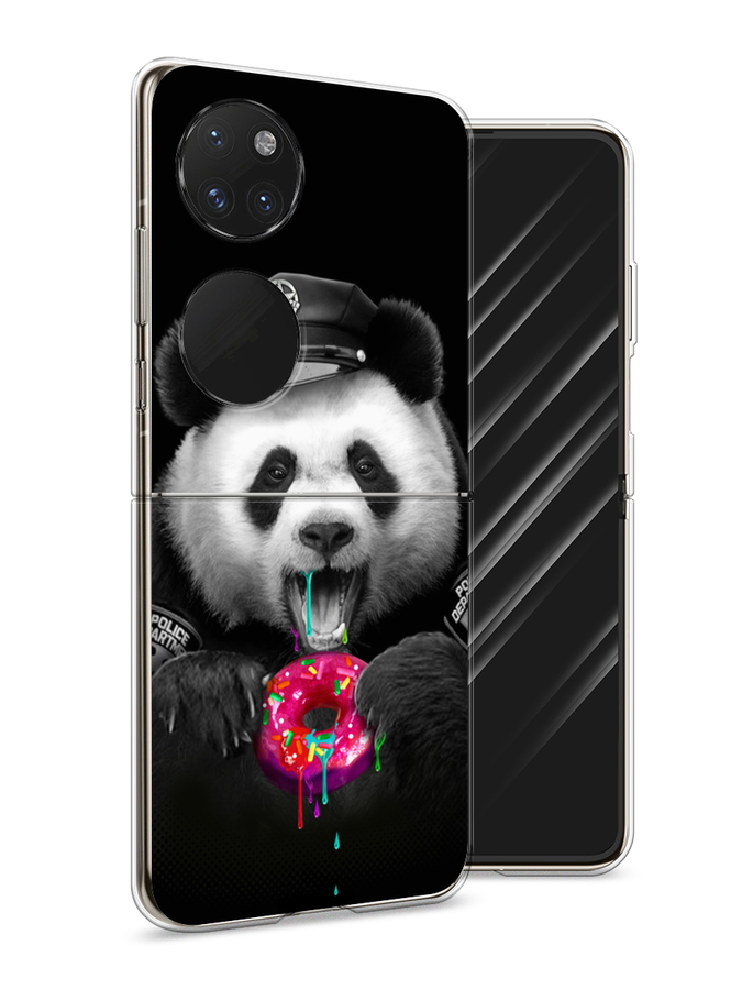 

Чехол Awog на Huawei P50 pocket "Панда police", Черный;белый;розовый, 6107450-2