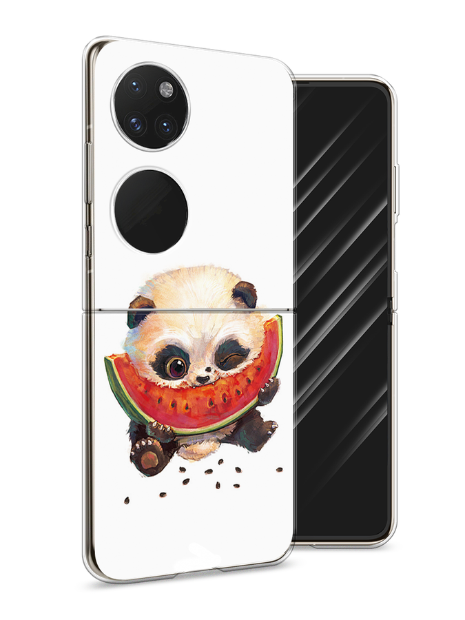 

Чехол Awog на Huawei P50 pocket "Малыш панды с арбузом", Белый;красный, 6107450-1