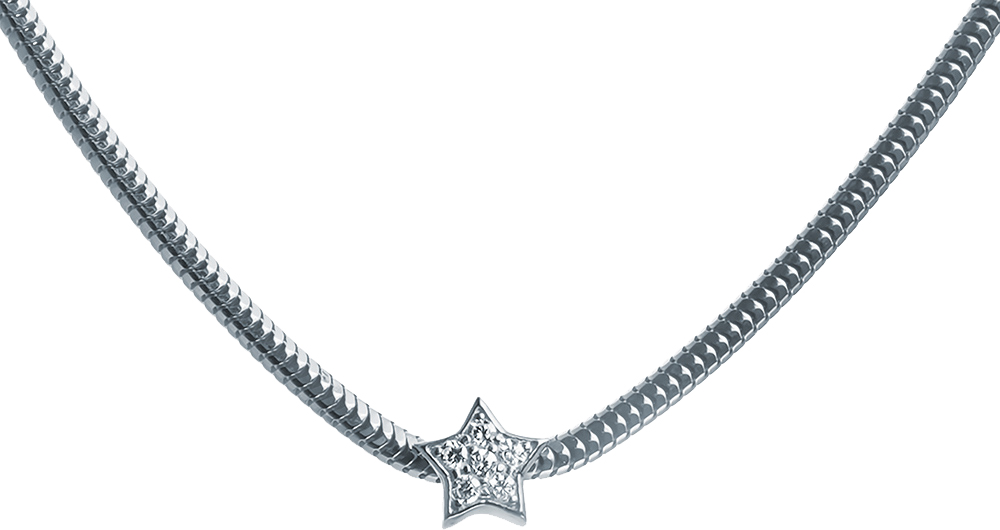 

Колье из серебра с фианитом 45 см JV 2008CLRH-KL-WG, 2008CLRH-KL-WG