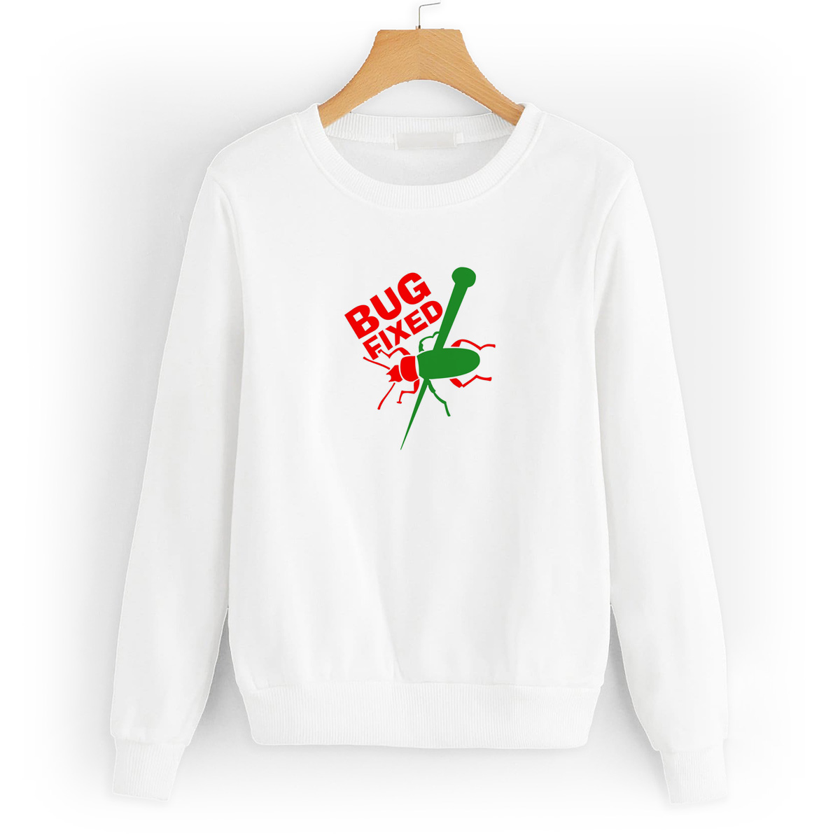 

Свитшот белый CoolPodarok Баг фиксед (Таракан), 0W042190