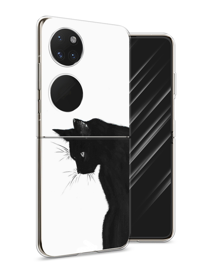 

Чехол Awog на Huawei P50 pocket "Black cat", Черный;белый, 6107450-1