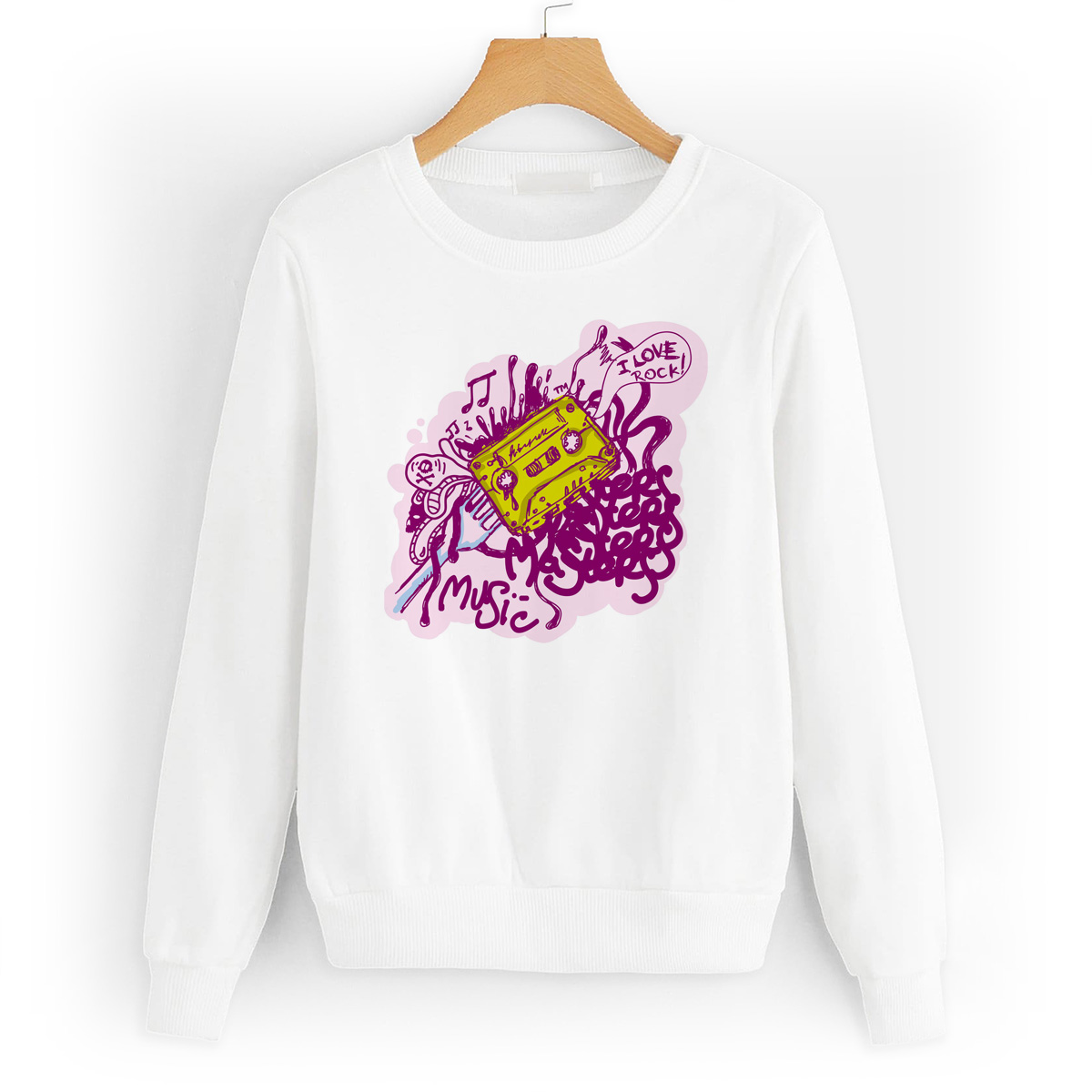 

Свитшот белый CoolPodarok Иллюстрация.Касета, W0151436