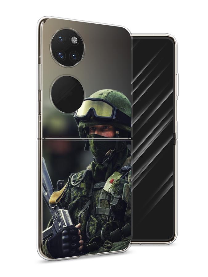 

Чехол Awog на Huawei P50 pocket "Солдат", Зеленый;серый, 6107450-5
