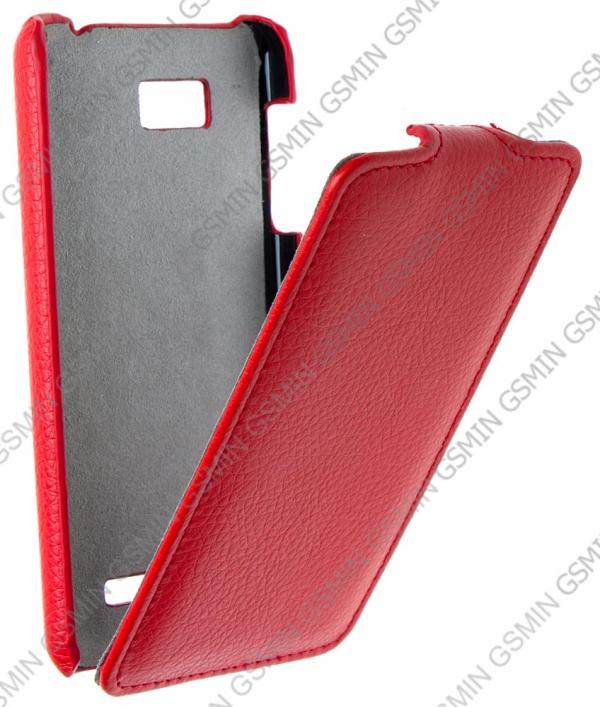 Кожаный чехол для HTC Desire 400 Art Case (Красный)