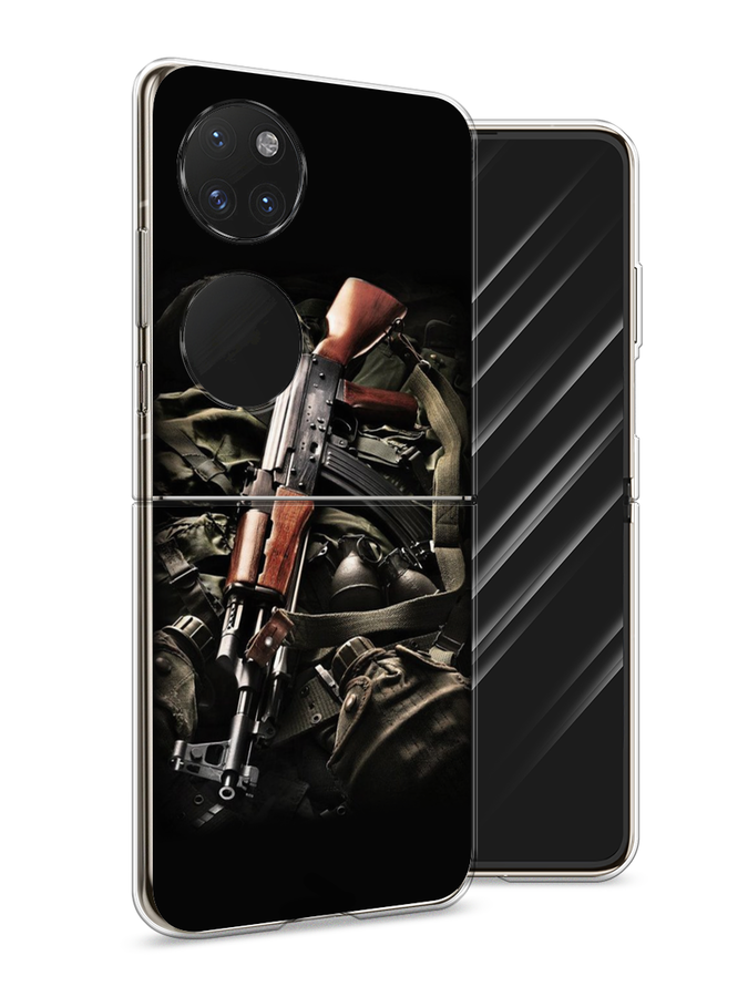 

Чехол Awog на Huawei P50 pocket "Автомат", Черный;коричневый;серый, 6107450-5