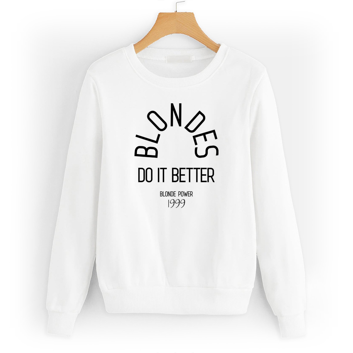 

Свитшот белый CoolPodarok Blondes do it better, 42W01575