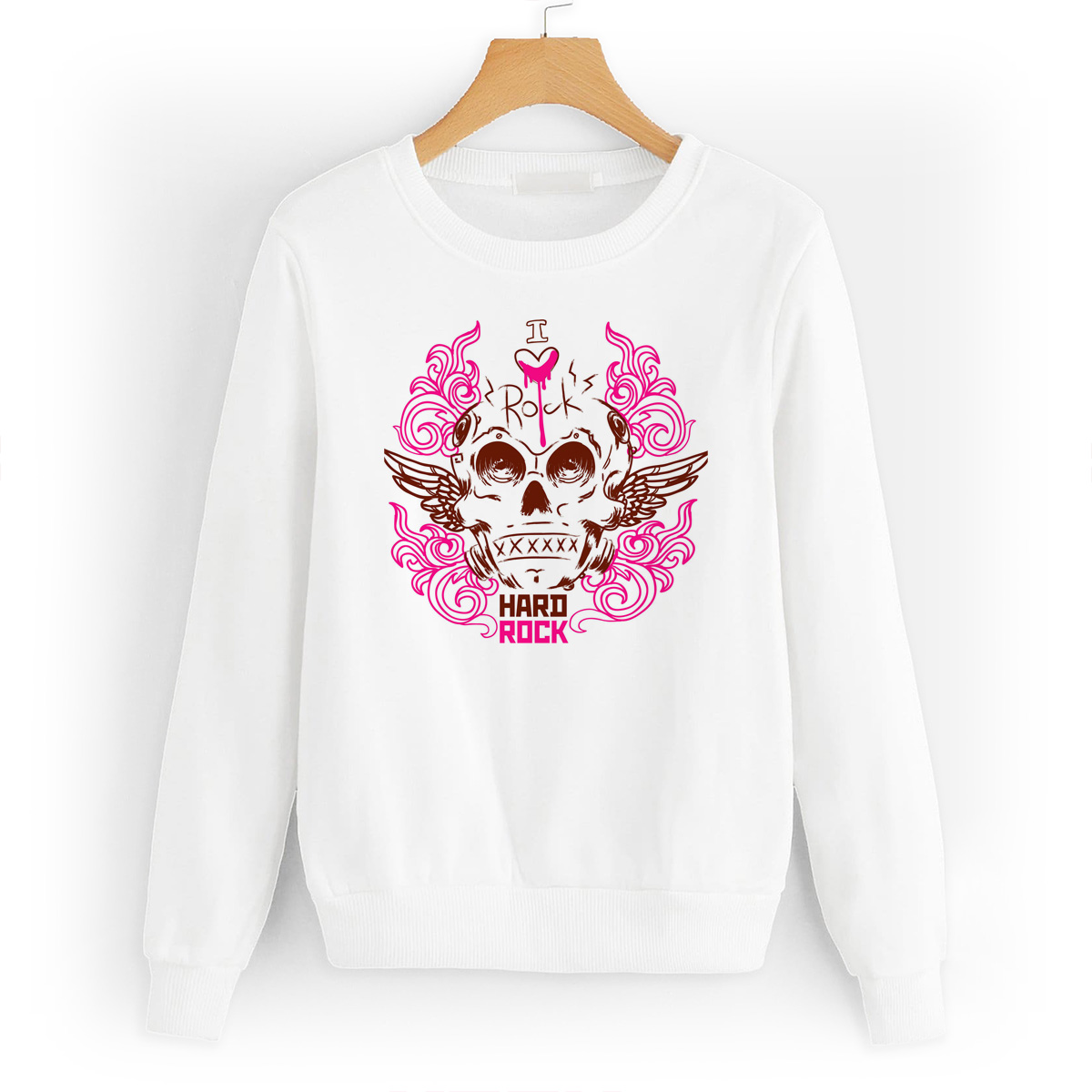 

Свитшот белый CoolPodarok Иллюстрация. I love rock, W0151363