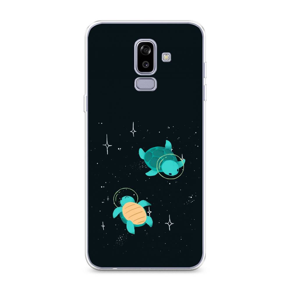 

Чехол Awog на Samsung Galaxy J8 "Черепашки космонавты", Черный;синий, 26550-4