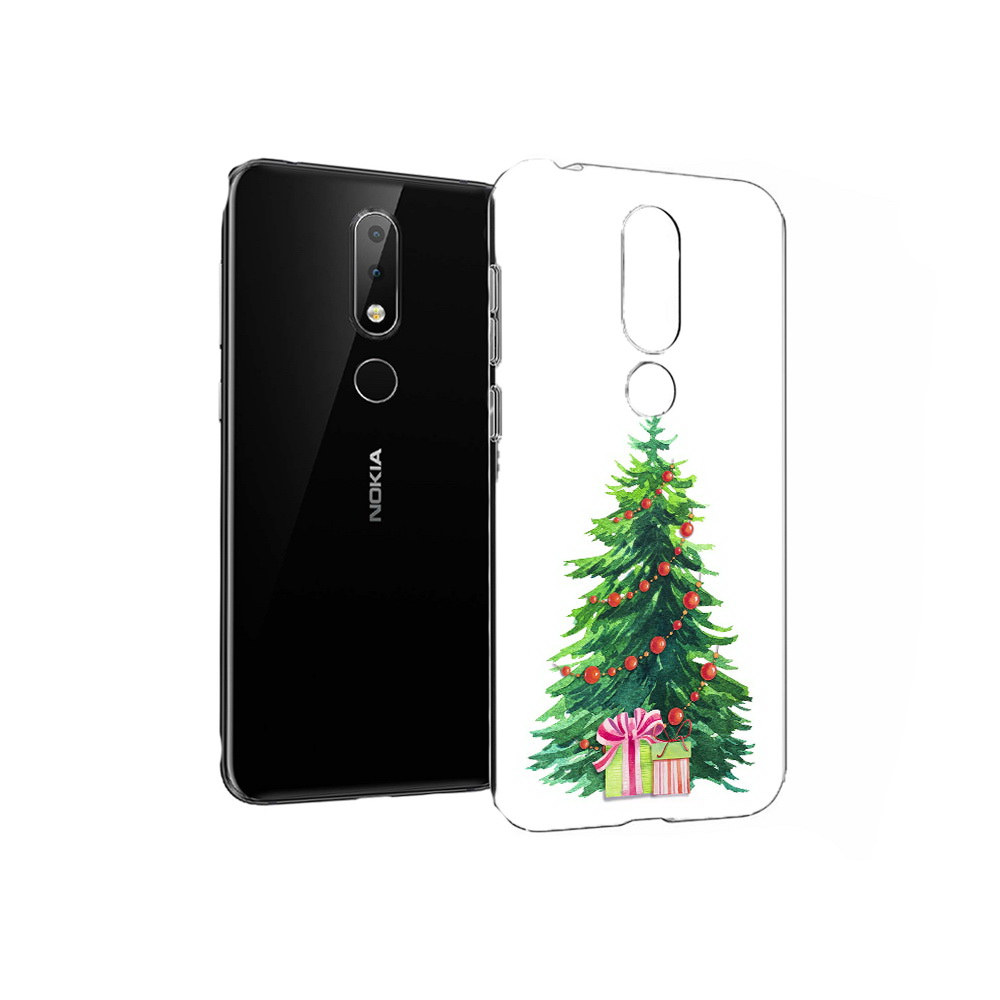 

Чехол MyPads Tocco для Nokia X6 Елка новогодняя с подарками акварель (PT115295.99.78), Прозрачный, Tocco