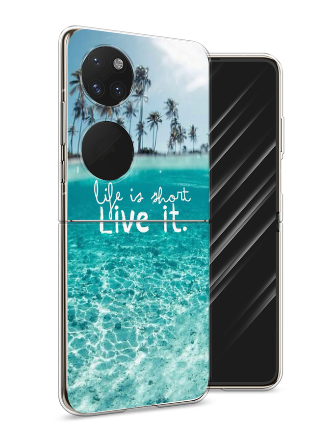 

Чехол Awog на Huawei P50 pocket "Live it", Розовый, 6107450-7