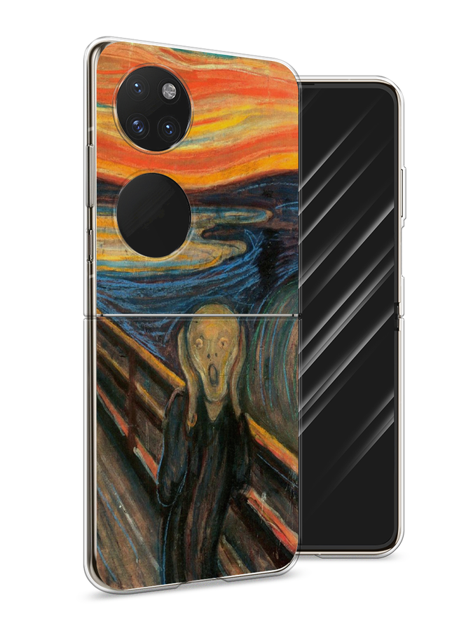 

Чехол Awog на Huawei P50 pocket "Крик", Оранжевый;синий;серый, 6107450-9
