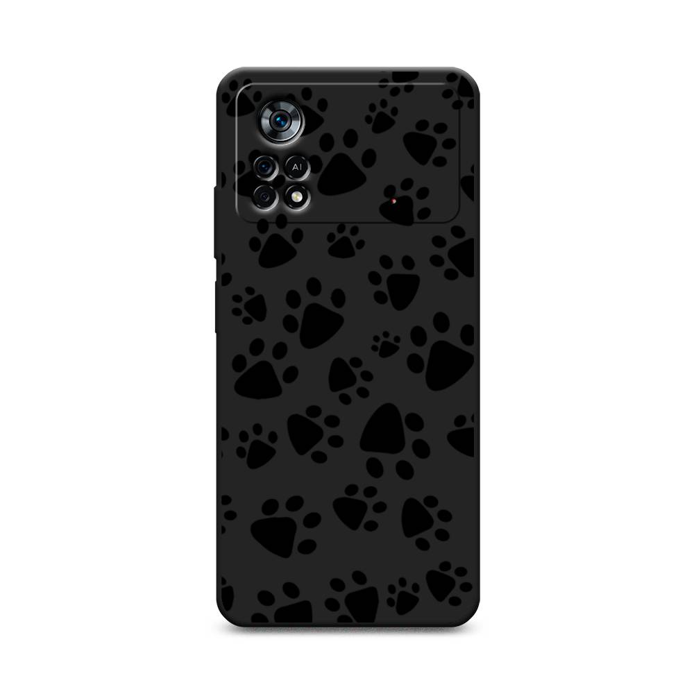 

Чехол Awog на Poco X4 Pro 5G "Лапки черные", Разноцветный, 313152-1