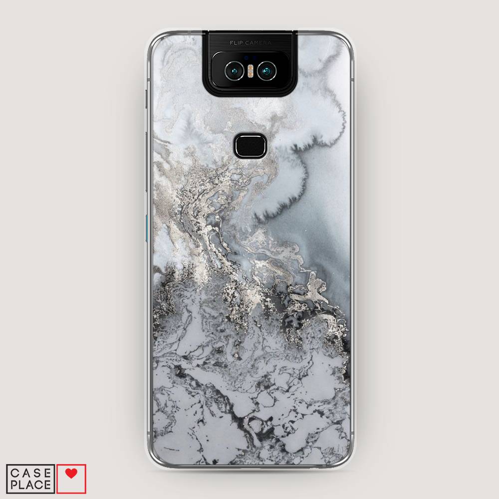 фото Чехол awog "морозная лавина серая" для asus zenfone 6 zs630kl