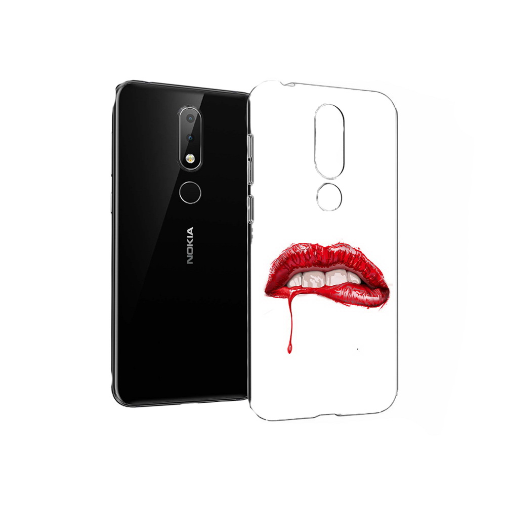 

Чехол MyPads Tocco для Nokia X6 яркие красные губы (PT115295.99.706), Прозрачный, Tocco