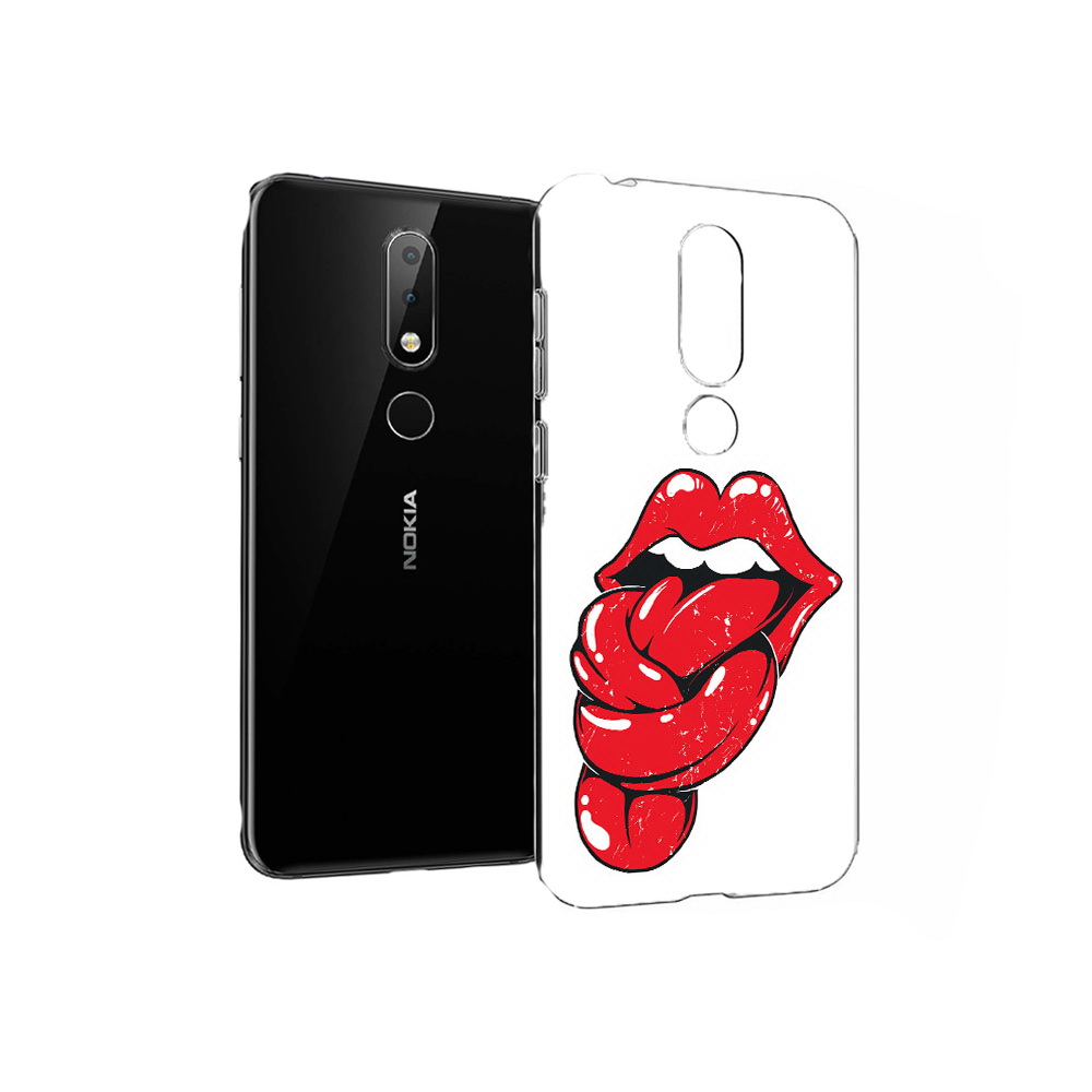 

Чехол MyPads Tocco для Nokia X6 яркие губы с языком (PT115295.99.705), Прозрачный, Tocco