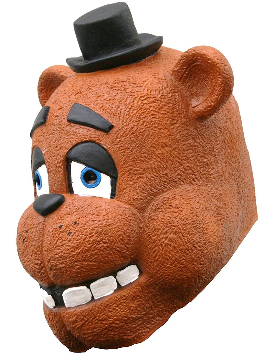 Карнавальная маска аниматроник ФНАФ медведь Фредди латекс, 23х26 см