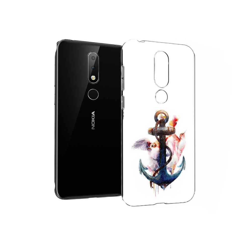 

Чехол MyPads Tocco для Nokia X6 якорь с птицами (PT115295.99.703), Прозрачный, Tocco