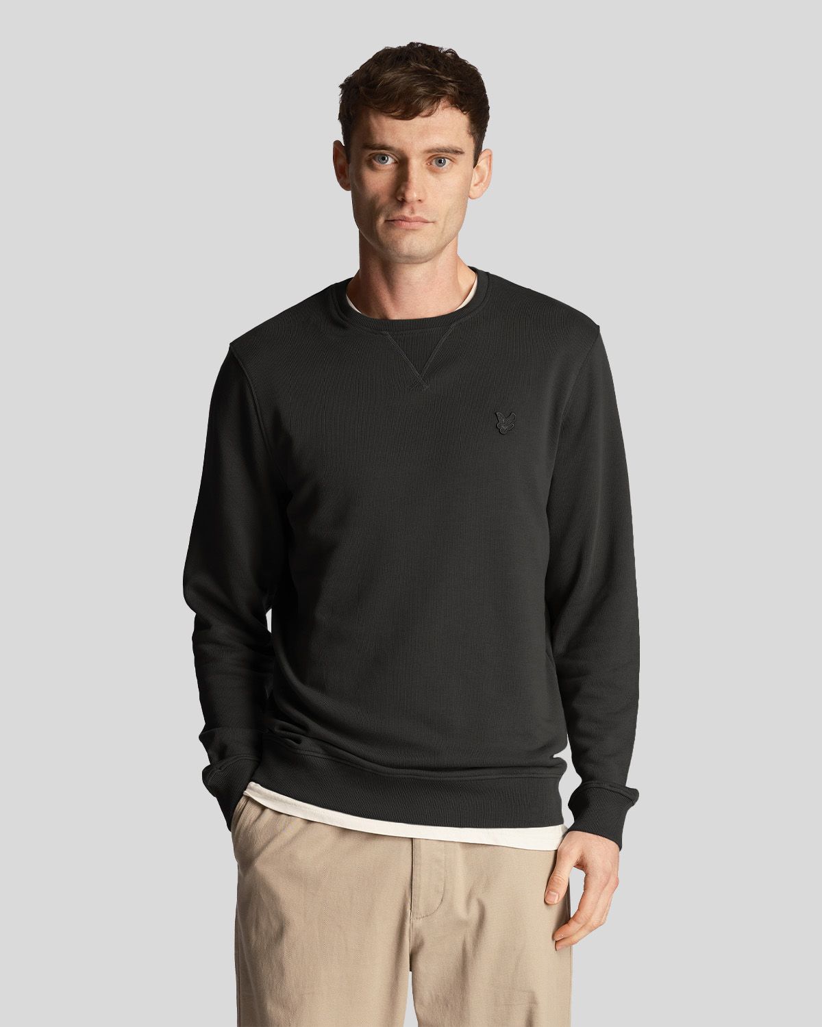 Свитшот мужской Lyle & Scott Tonal Eagle Crew Neck Sweatshirt 2XL серый