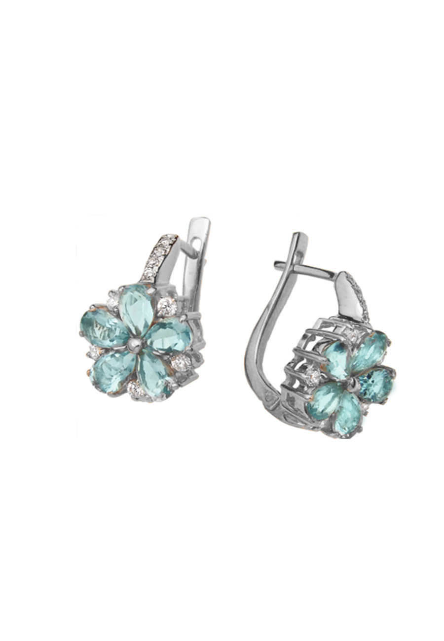 

Серьги из серебра АУ-РУМопт 72105, фианит, 72105