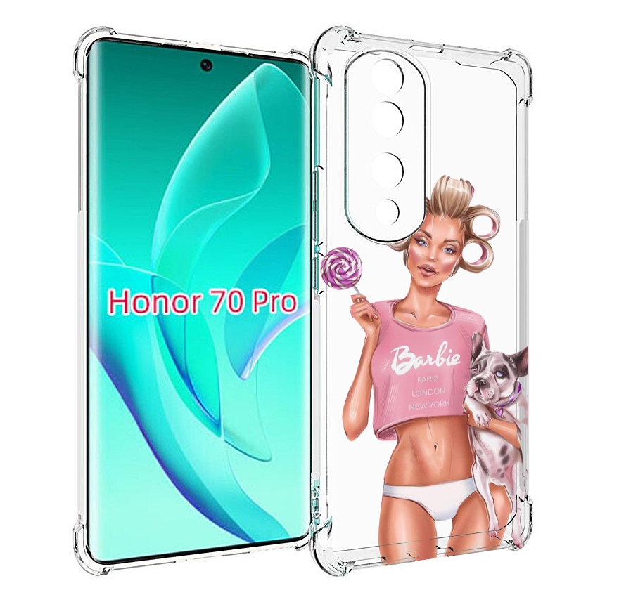 

Чехол MyPads Барби-с-собачкой женский для Honor 70 Pro / 70 Pro Plus, Прозрачный, Tocco