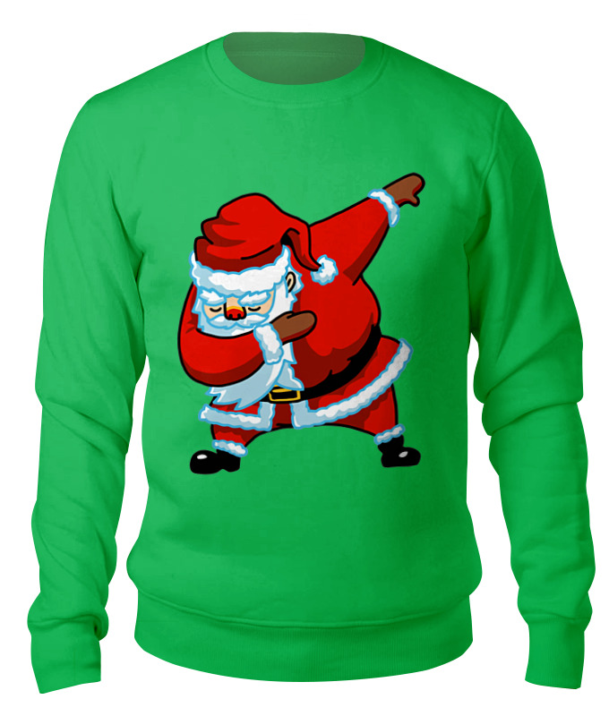 

Свитшот унисекс Printio Dabbing santa зеленый M, Dabbing santa