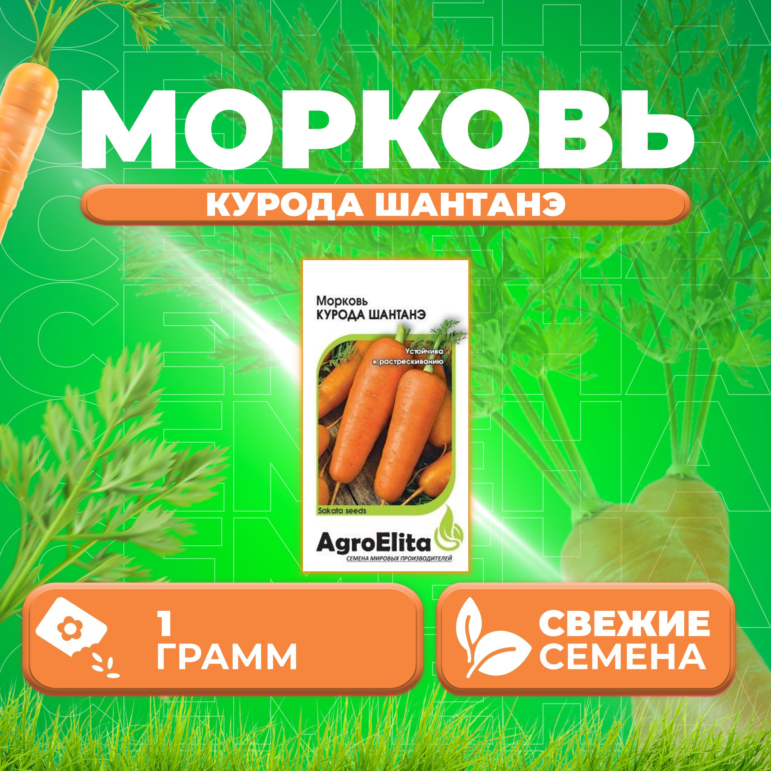 Семена морковь Курода Шантанэ AgroElita 1999943063-1 1 уп 218₽