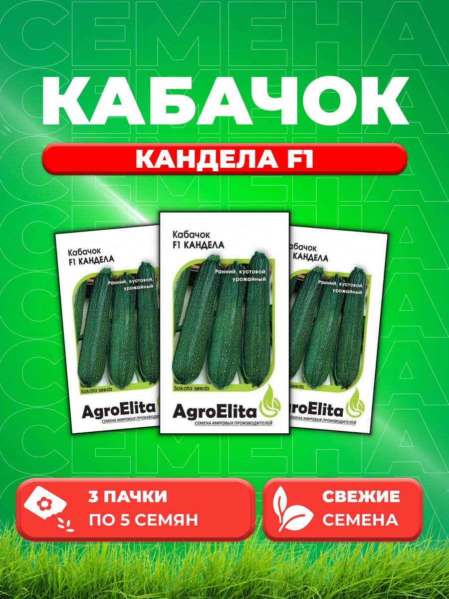 

Семена кабачок Кандела F1 AgroElita 1999943054-3 3 уп.