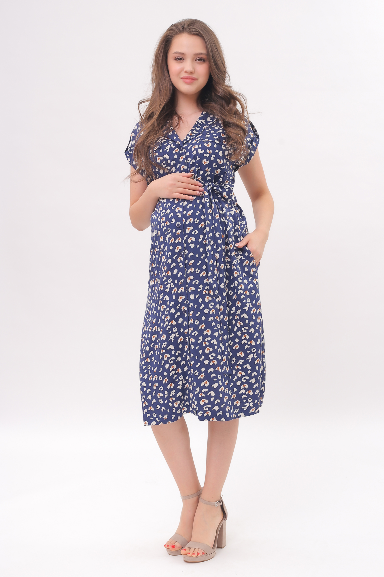 Платье для беременных женское Mama's fantasy 08-22221MF синее 46 RU