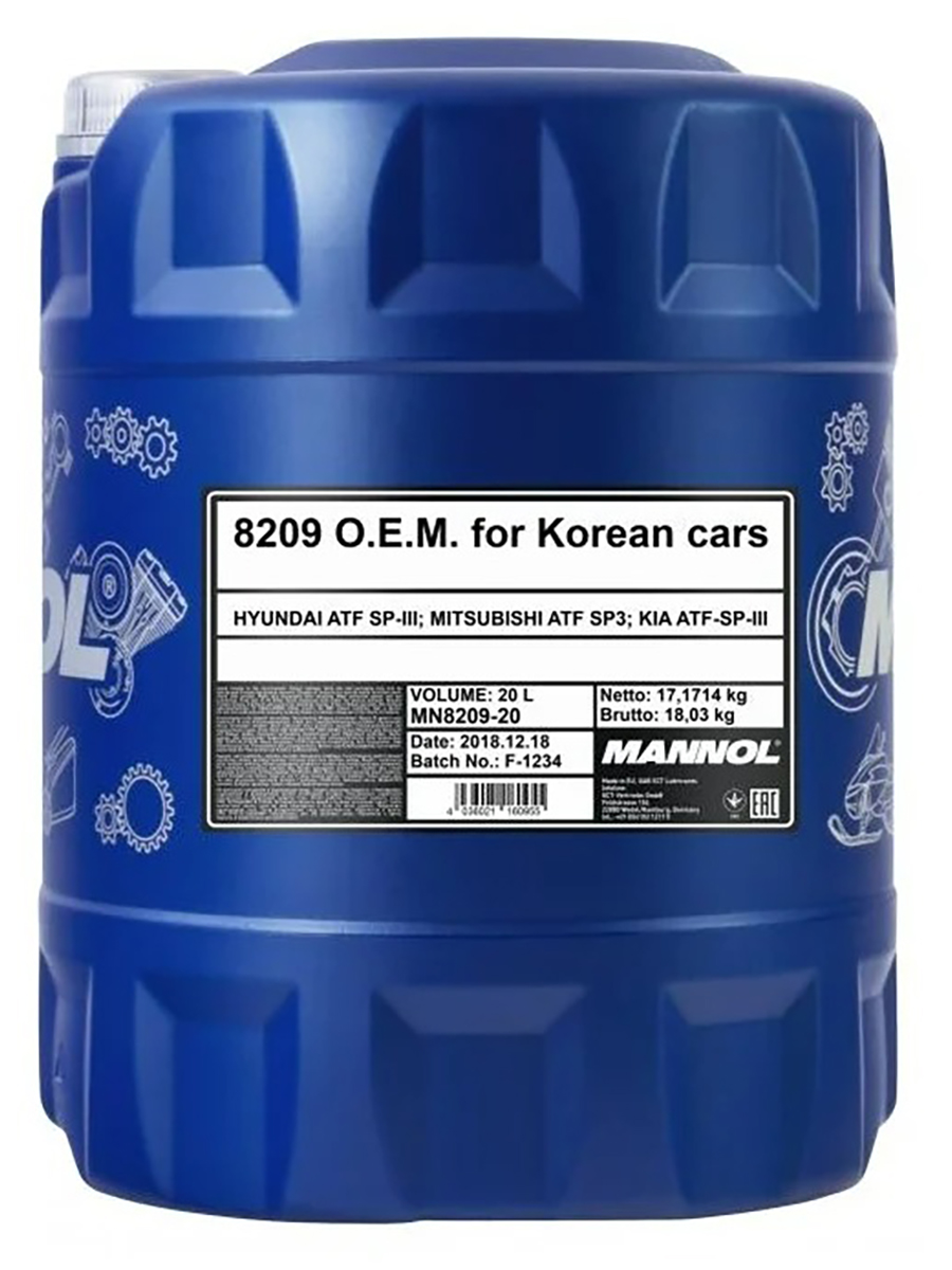

Трансмиссионное масло MANNOL OEM ATF SP -III 20k