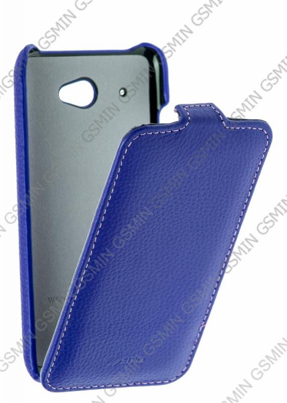 

Кожаный чехол для HTC Desire 601 Sipo Premium Leather Case - V-Series (Синий), Белый