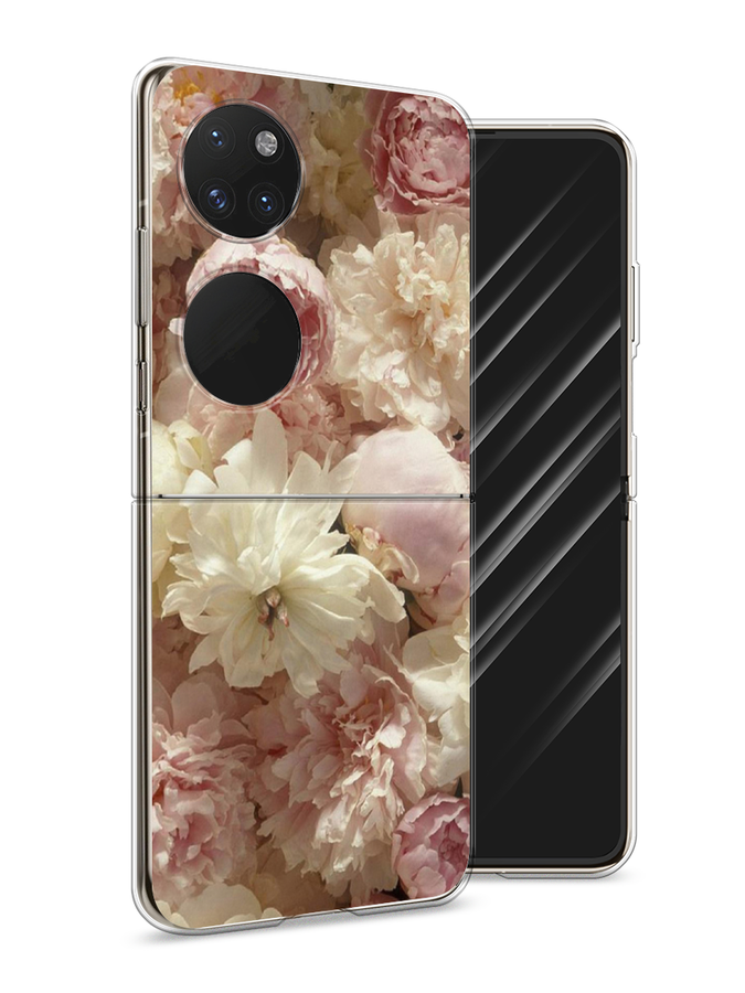 

Чехол Awog на Huawei P50 pocket "Пионы светлые", Бежевый;коричневый, 6107450-8