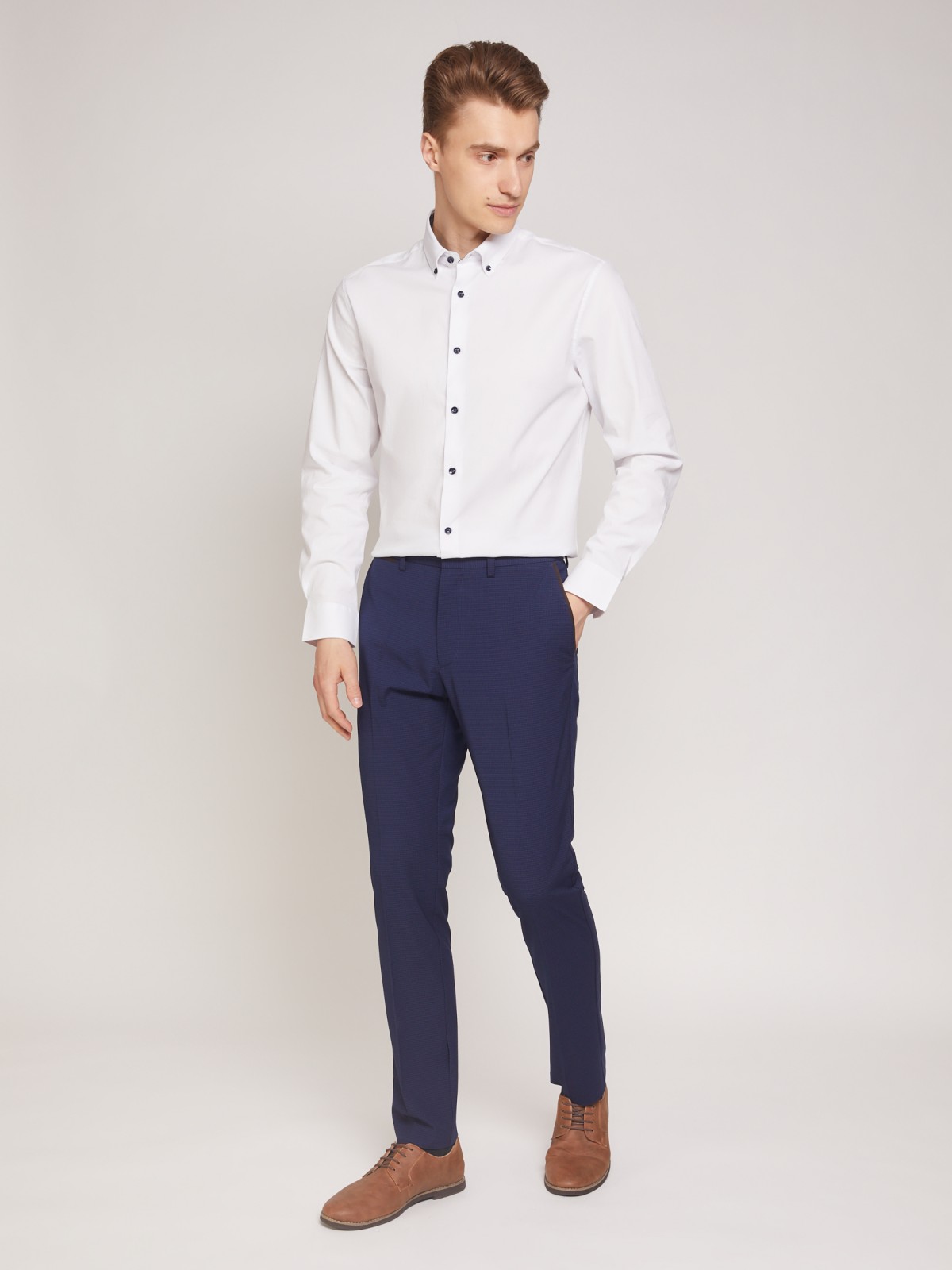 

Рубашка мужская Zolla z2113221590320100 белая S, z2113221590320100