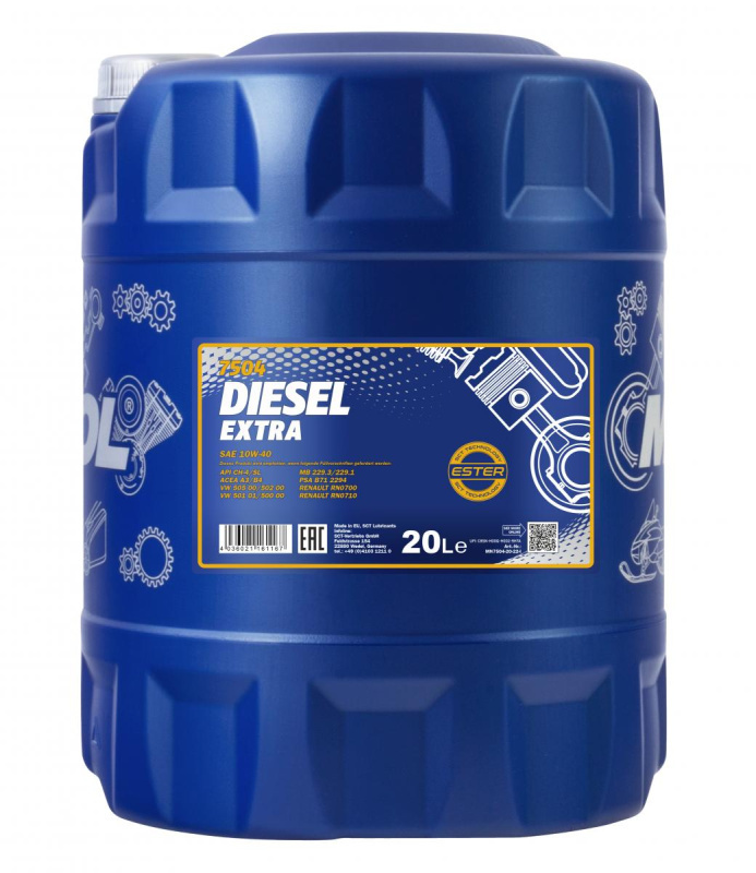 

Моторное масло полусинтетическое MANNOL DIESEL EXTRA 7504, 20 л.