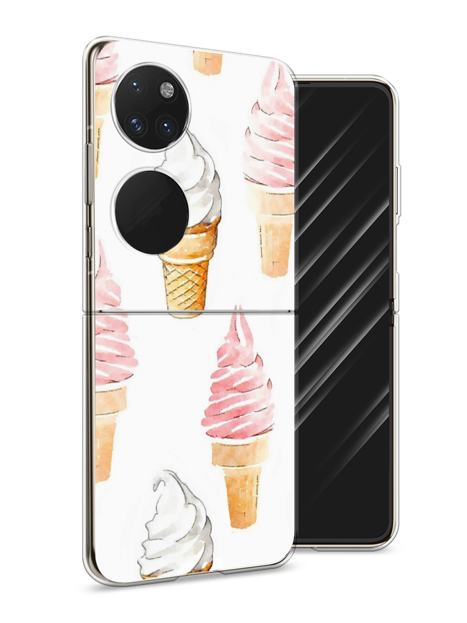 

Чехол Awog на Huawei P50 pocket "Нарисованное мороженое", Белый;розовый, 6107450-10