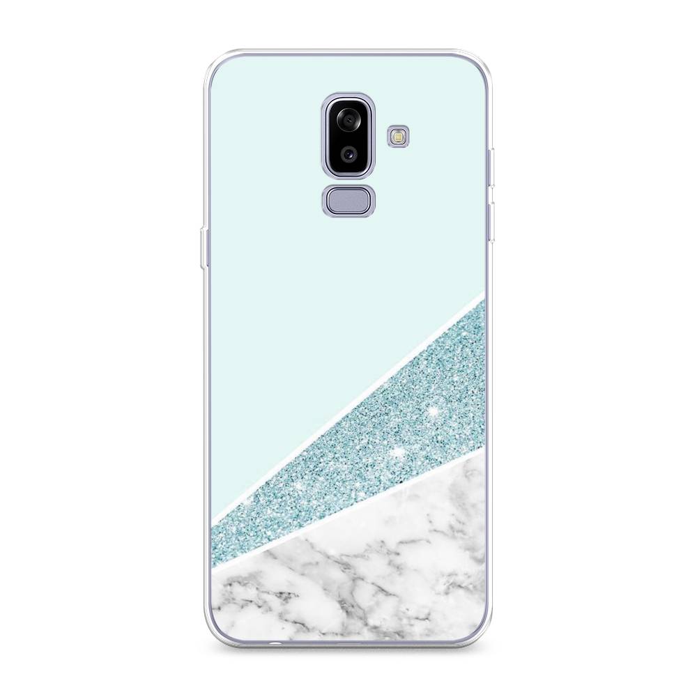 

Чехол Awog на Samsung Galaxy J8 "Мрамор с голубыми блестками", Голубой;белый, 26550-3