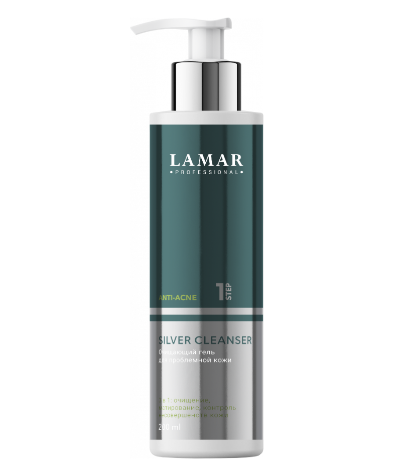 

Гель LAMAR PROFESSIONAL Silver Cleanser очищающий для проблемной кожи 200 мл, Cleanser