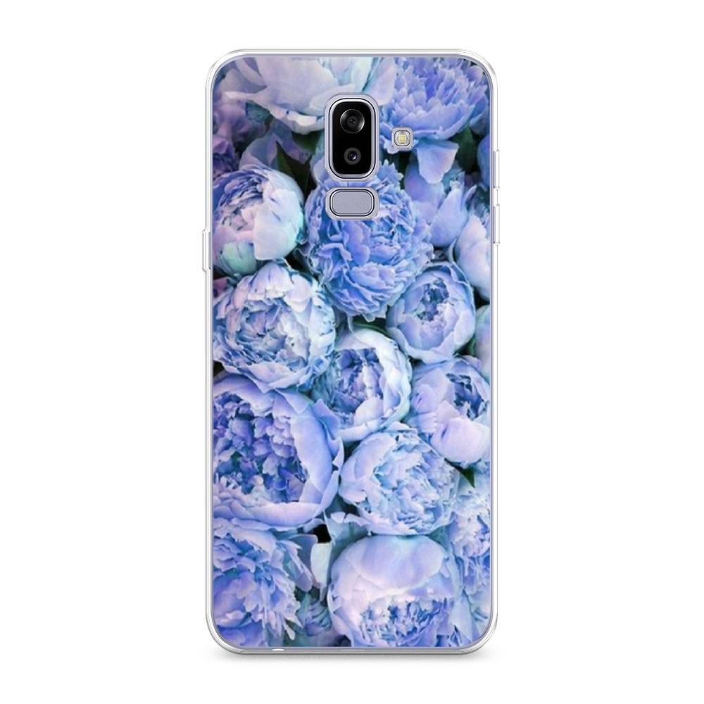 

Чехол Awog на Samsung Galaxy J8 "Пионы голубые", Голубой, 26550-8