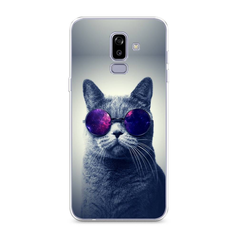 

Чехол Awog на Samsung Galaxy J8 "Космический кот", Красный, 26550-1
