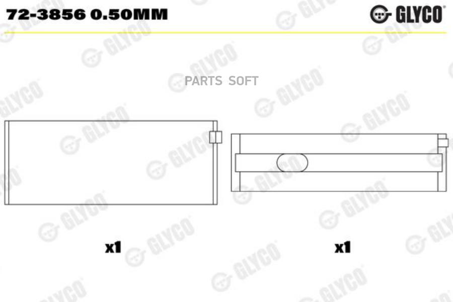 

Коренной вкладыш (комплект) GLYCO 723856050mm