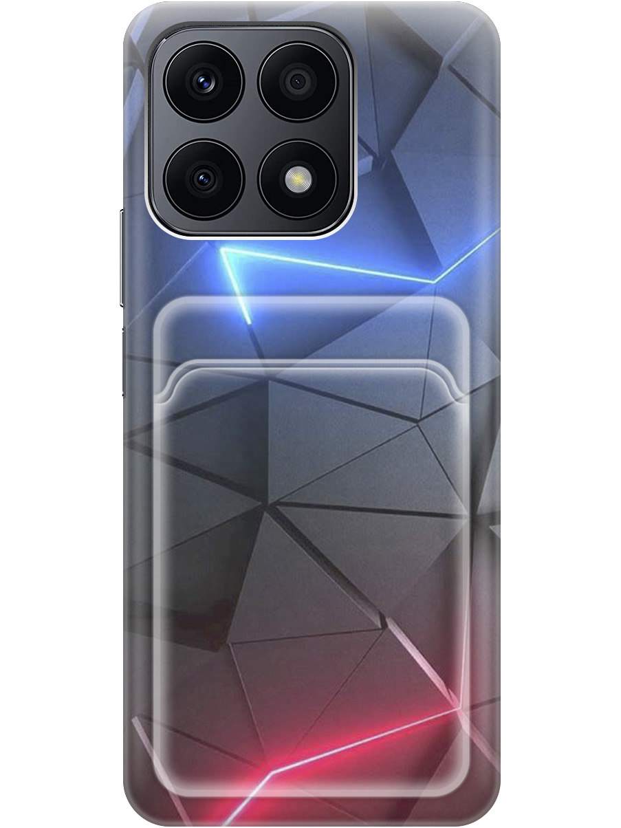 

Силиконовый чехол на Honor X8a с рисунком "Графитовые грани", Серый;синий, 20011944