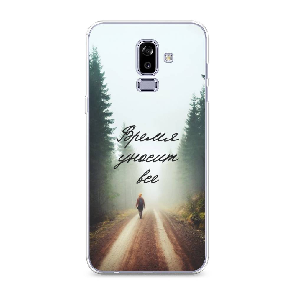

Чехол Awog на Samsung Galaxy J8 "Время уносит все", Зеленый;коричневый;белый, 26550-6