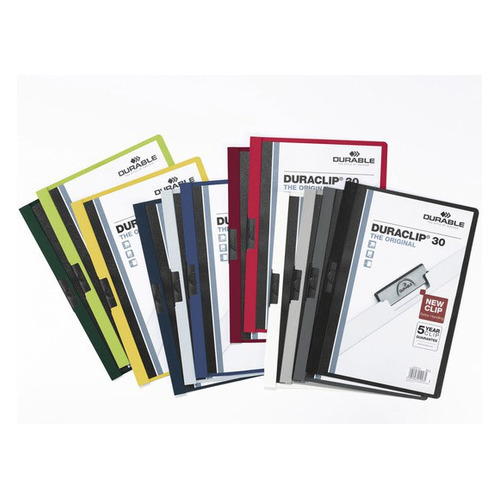 

Упаковка папок с клипом Durable Duraclip 2200-31 прозрач. верх.л. A4 1-30 л. бордовый