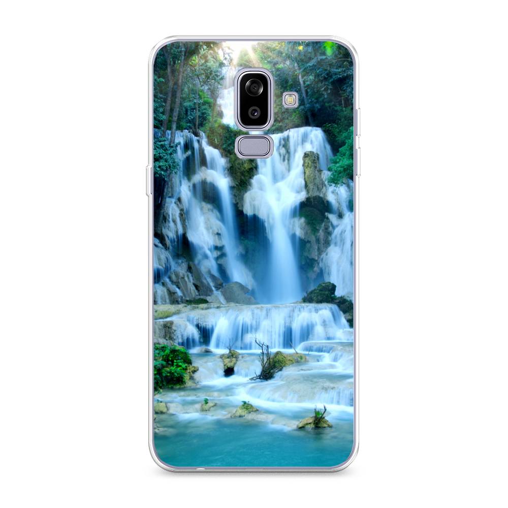 

Чехол Awog на Samsung Galaxy J8 "Водопад 8", Голубой;зеленый, 26550-4