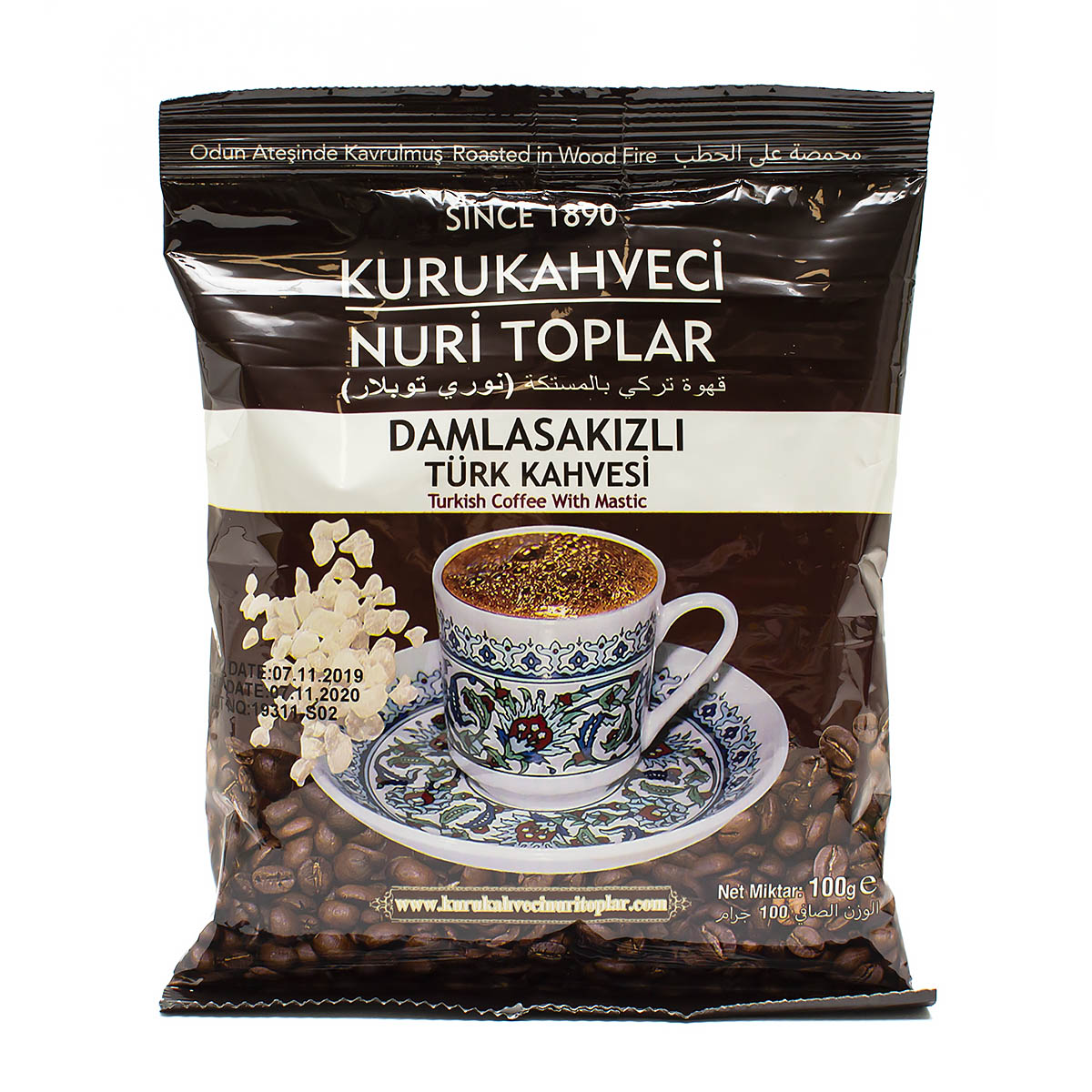 Кофе молотый Kurukahveci Nuri Toplar with mastic, 100 г